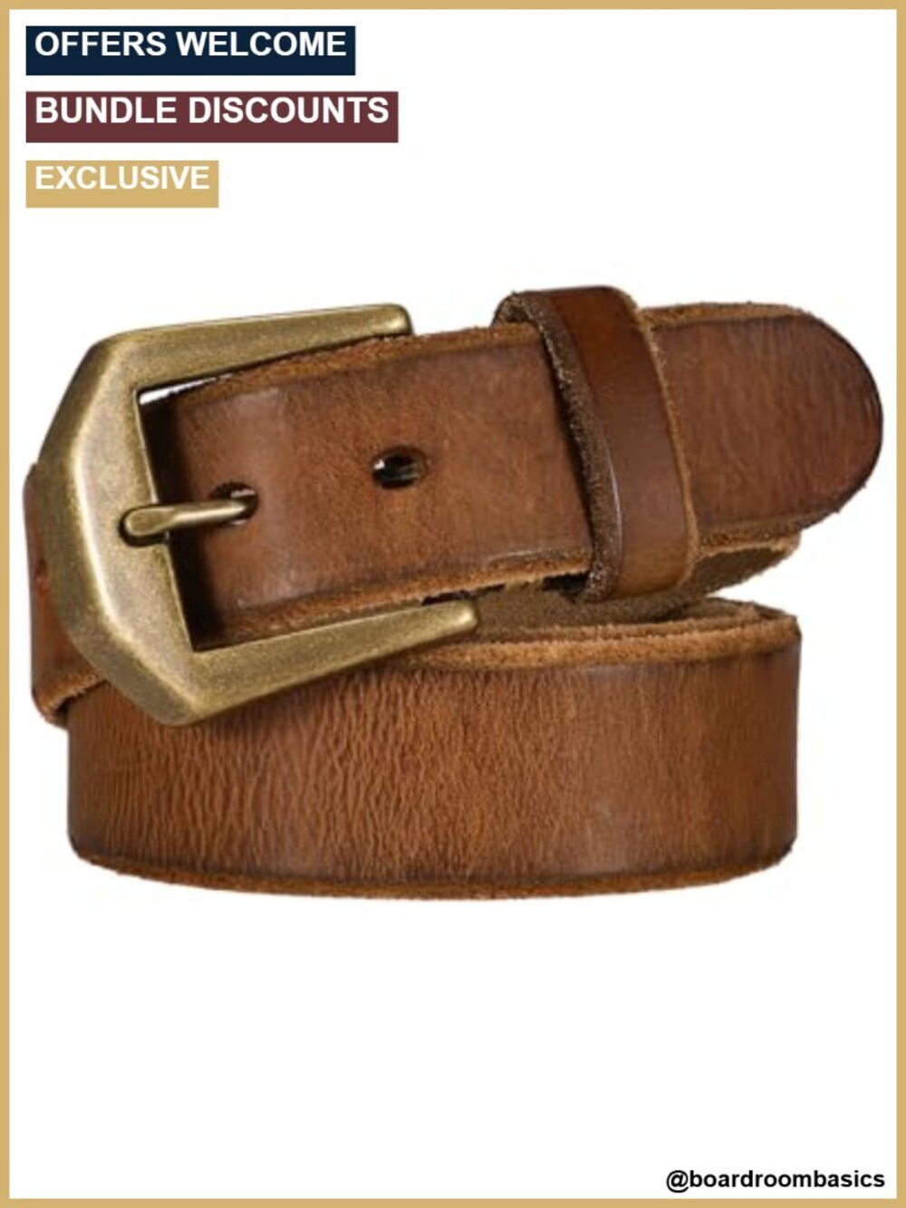 100% Full Grain Leather Men's Heavy Duty Work Belt Handmade Cut-to-Fit